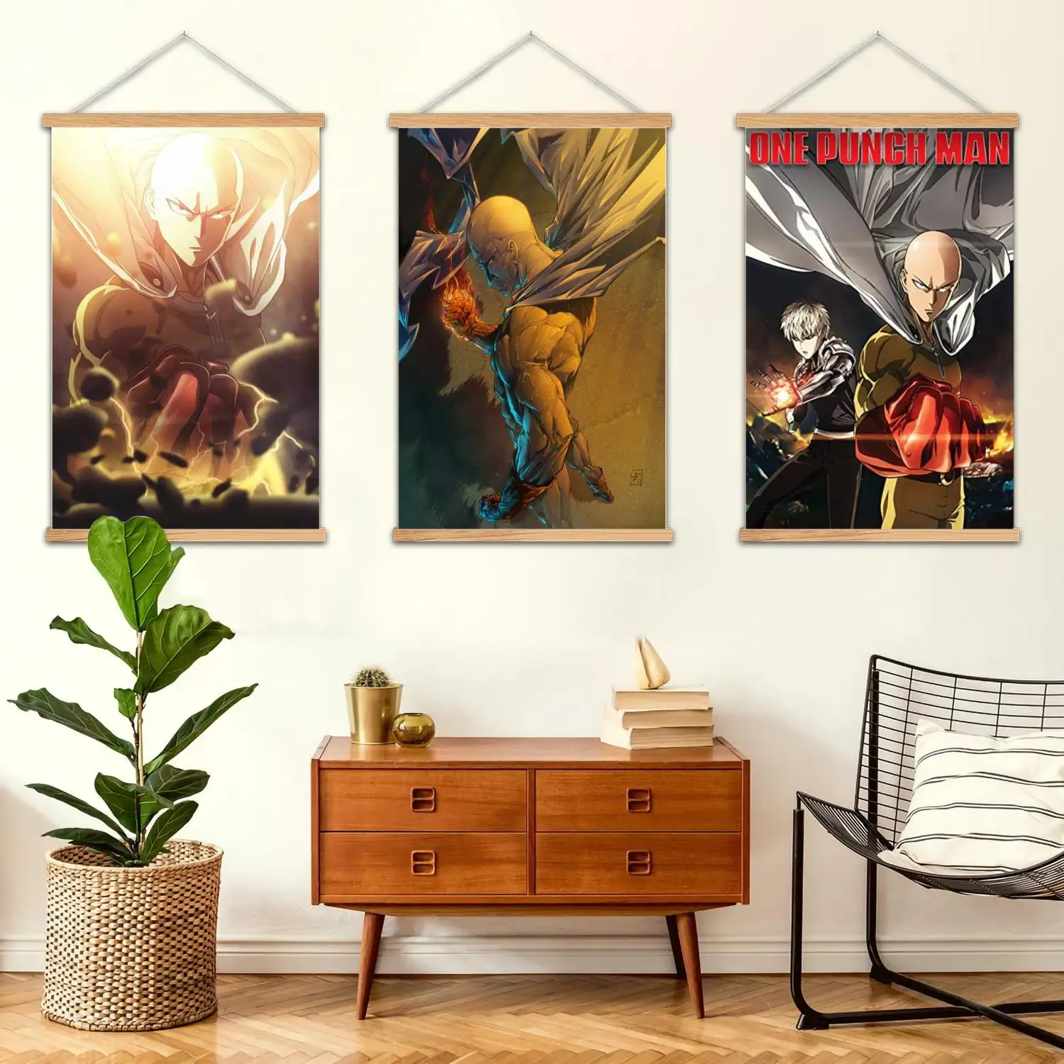 saitama Framed Wall Painting Canvas Art Poster and Wall Art,  Modern Family, Bedroom Decor, Posters,Decorative painting
