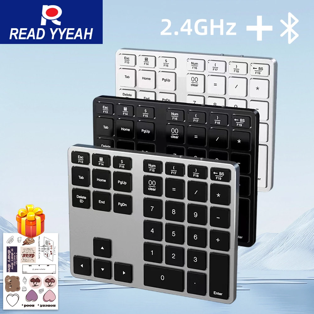 

New Dual Mode Numeric Keypad 2.4G Wireless Keyboard Dual Bluetooth Keyboard Digital Keyboard 300mAh Battery Rechargeable Numpad