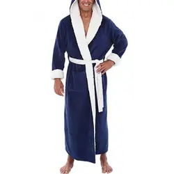 Bademantel Kleidung Nachthemd Nachtwäsche lässig Langarm Herren Mann Winter warm Flanell Robe Plüsch Schal männlich Bademantel Lounge nach Hause