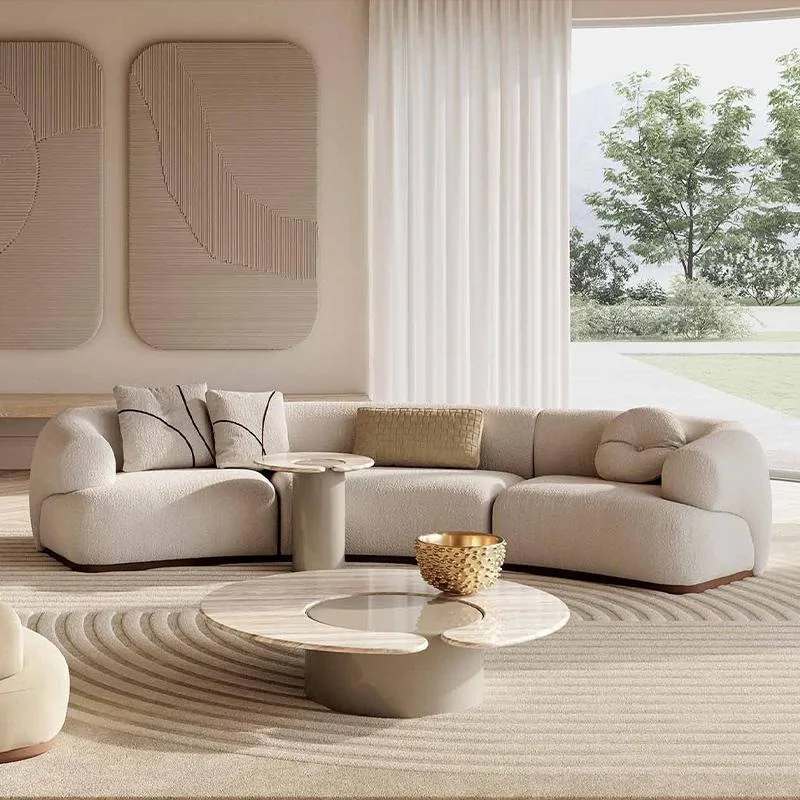 Fabric sofa wholesale designer creative hotel clubhouse curved multi-person living room sofa