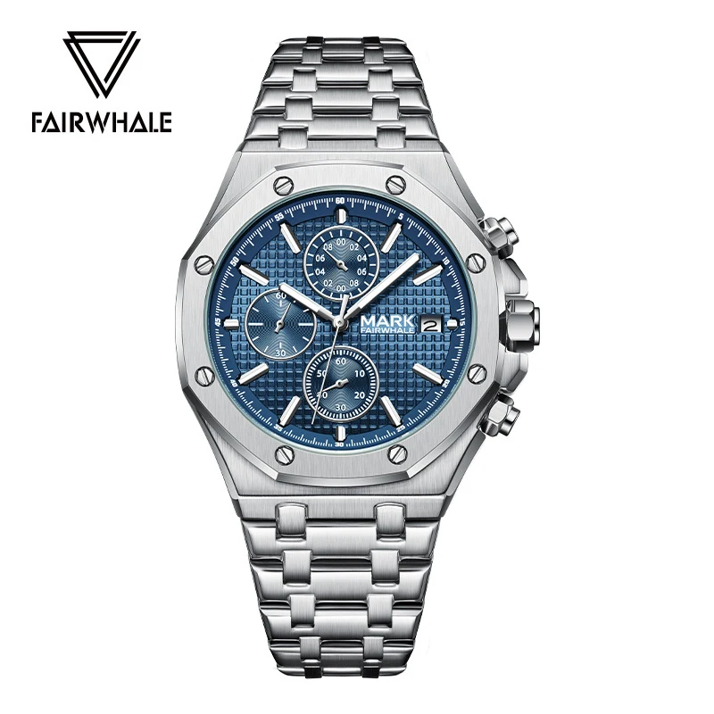 

Mark Fairwhale 2025 New Luxury Business Man Watch High Quality Chronograph Quartz Watches Waterproof Clock Male Reloj Hombre