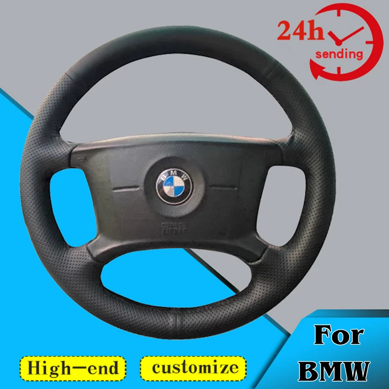 Custom Car Steering Wheel Cover 100% Fit For BMW E36 E46 E39 E83 E53 Car Accessories DIY Microfiber Leather Steering Wrap