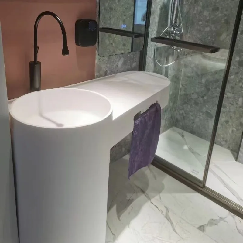 الحمام حجم مخصص غسل مخصص الطابق نوع حوض العمود المتكامل حوض الفن لون مخصص #1