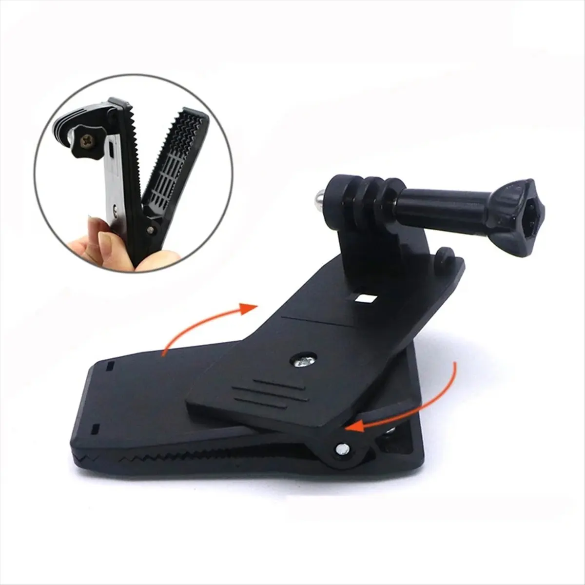 AAAE 360 Rotary Action Currency Cam Sports Camera Quick Clip Backpack Strap Mount Clamp Holder