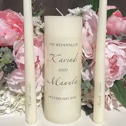 Personalized Name Stickers For Wedding Unity Candle First Holy Communion Baptism Pillar Candle