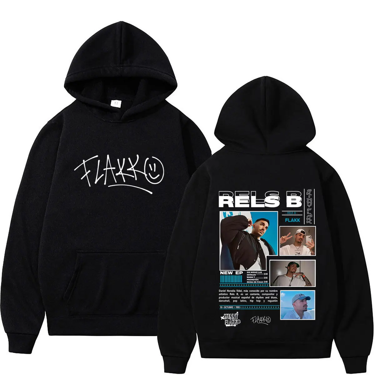 

Rapper RELS B Print Album Printe Hoodie Men Women Fashion Hooded Sweatshirts Autumn Winter Loose Vintage Streetwear Pullover