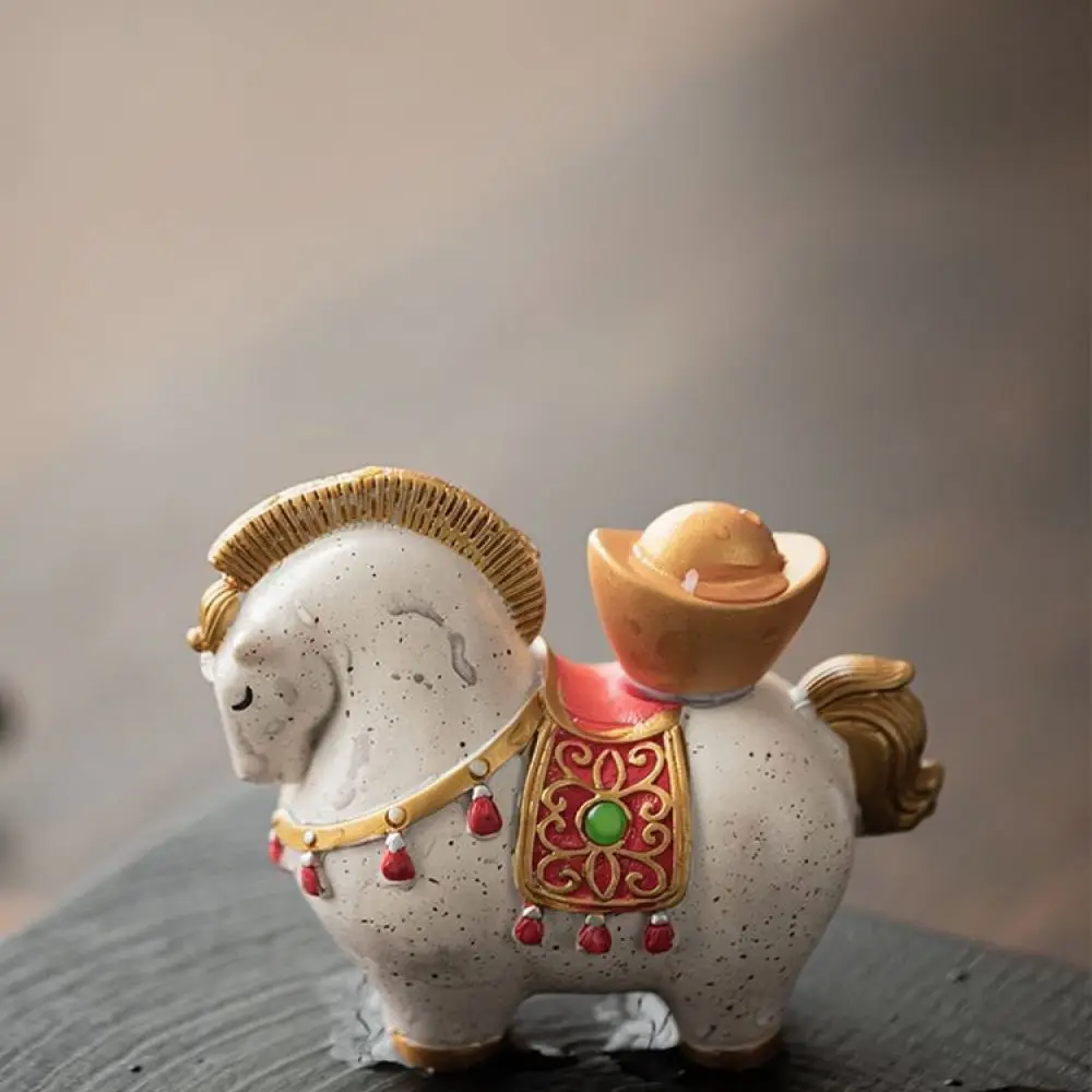 Color Changing Tang Horse Tea Pet Figurine Chinese Traditional Wealth And Fortune Craft Resin Statue Tea Tray Decor