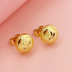 Fashionable gold color gold-plated earrings vacuum electroplating rice word earrings hot selling PROM party jewelry