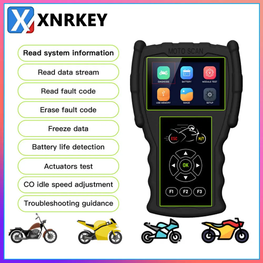 

Professional Motorcycle Diagnostic Tool for Kawasaki Yamaha Suzuki Honda KTM Motorbike Motor OBD2 ECU Battery Diagnostic Scanner