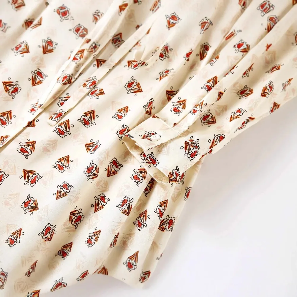 Damenmode-Kleidung, 90 % natürliche Maulbeerseide, elastischer Satin, elegantes Temperament, Schnürkragen, einreihiges Kleid