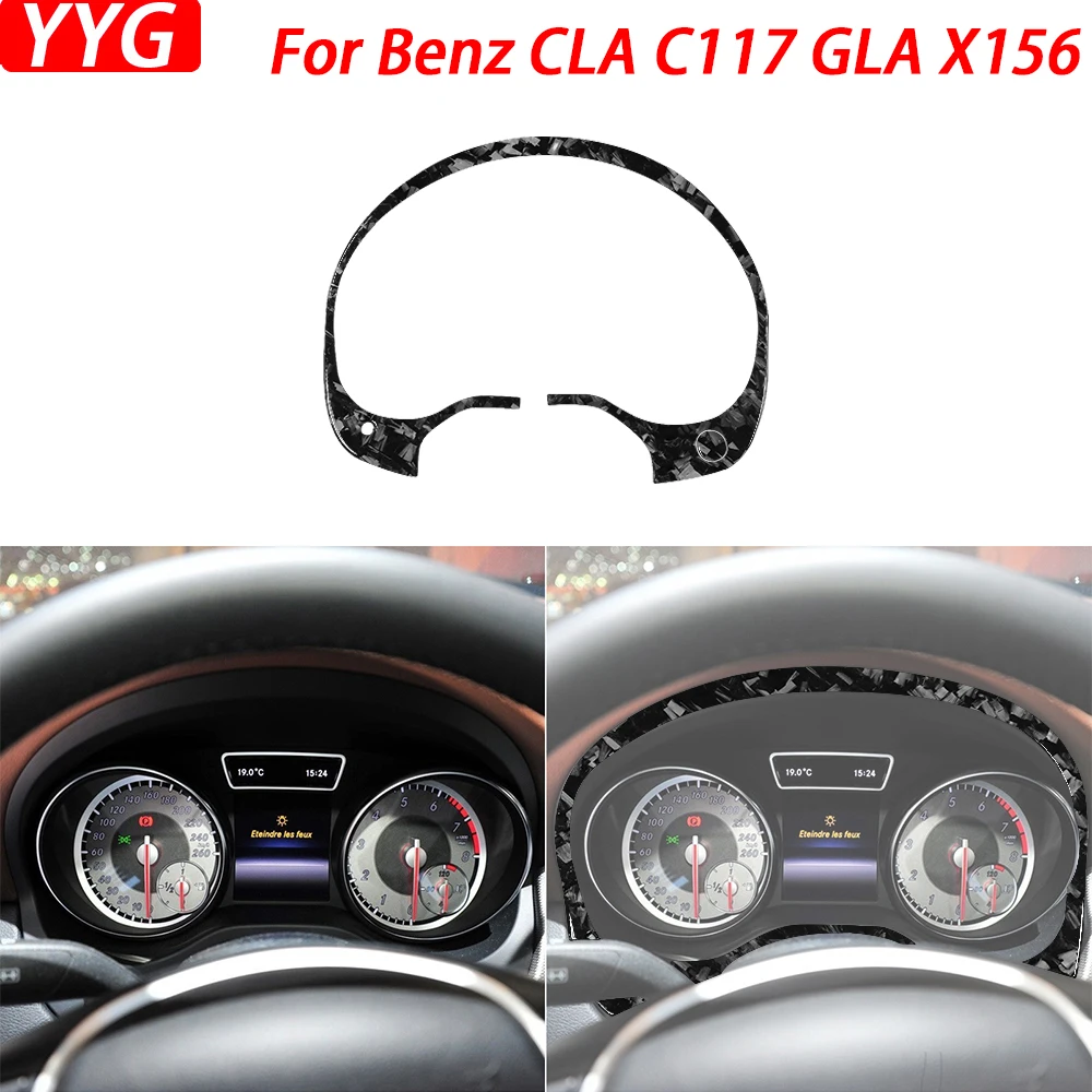 For Benz CLA C117 2014-2018 GLA X156 2015-2019 Forged Carbon Fiber Speedometer Surround Panel Car Interior Accessories Sticker