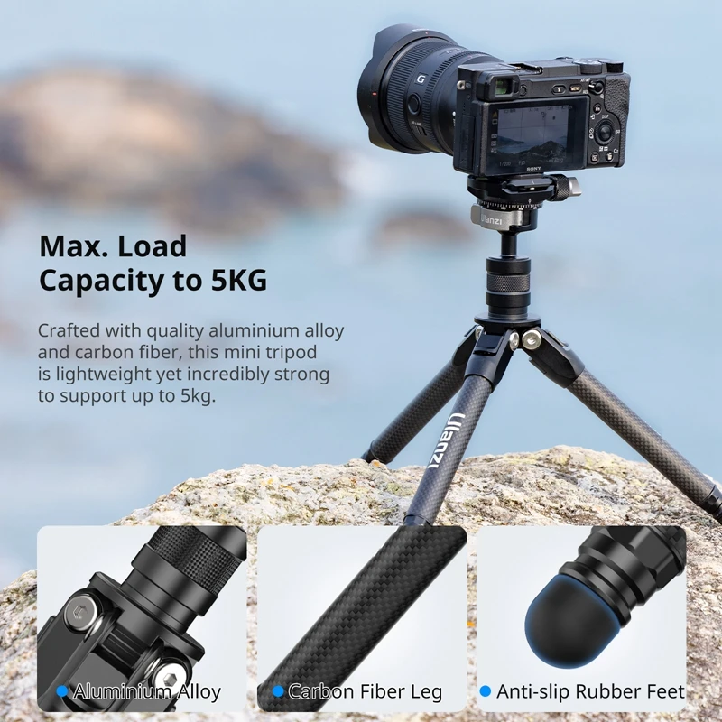 Ulanzi TT35 Mini Tripod Adjustable Tripod Support Horizontal & Vertical Shooting Load 5KG Can be Used with Ulanzi TT35 Monopod