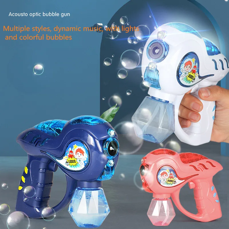 Electric Space Bubble Gun Com Música e Luz Kids Party Favor, Jogo Brinquedos Colorido Bubble Maker and Blower Kids Birthday Gift