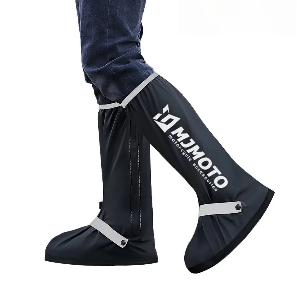 Waterproof Rain Boot Covers High Tube Non-Slip Thick Sole Reusable Rain Shoes Cover for Motorcycle Riding Walking
