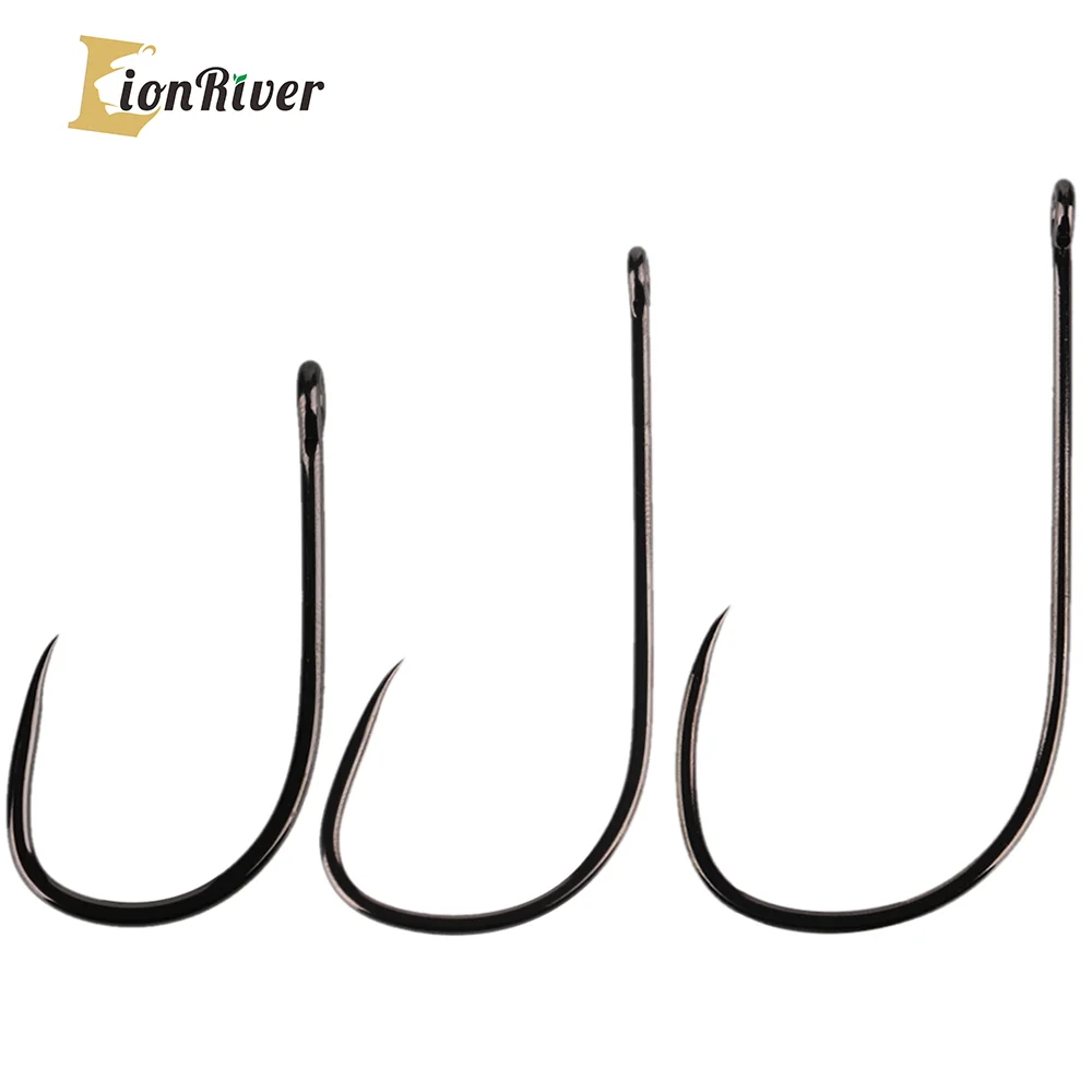 Lionrive1#-5/0 Barbless High Carbon Steel Saltwater Fishing Hook Big Game Streamer Fly Hook Sabiki Rig Tackle Pike Bass Fishing