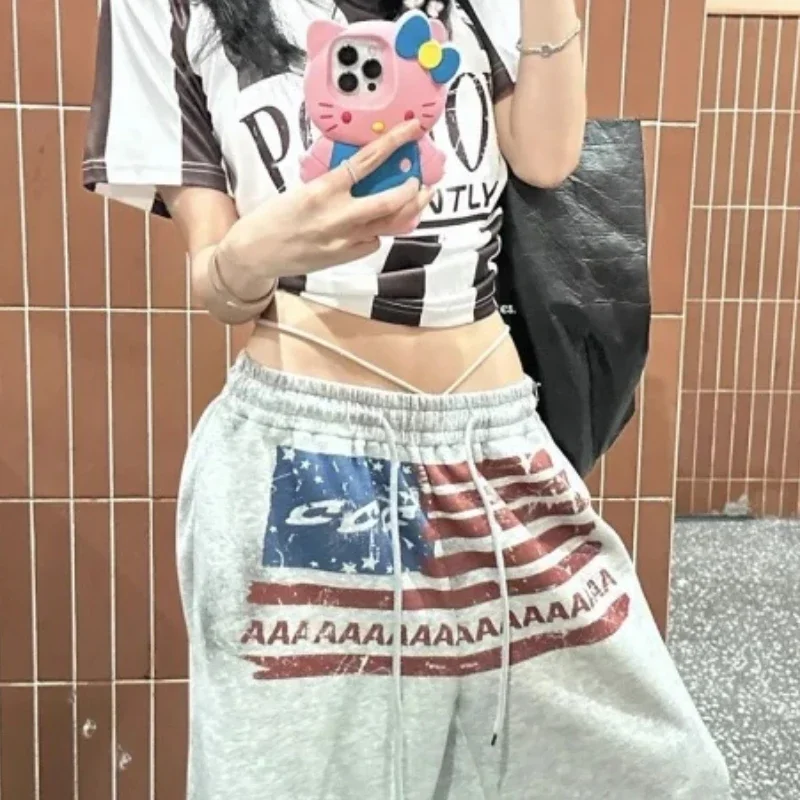 

Новые повседневные брюки в студенческом стиле ретро на весну и осень, ленивые, свободные, утягивающие, широкие спортивные брюки