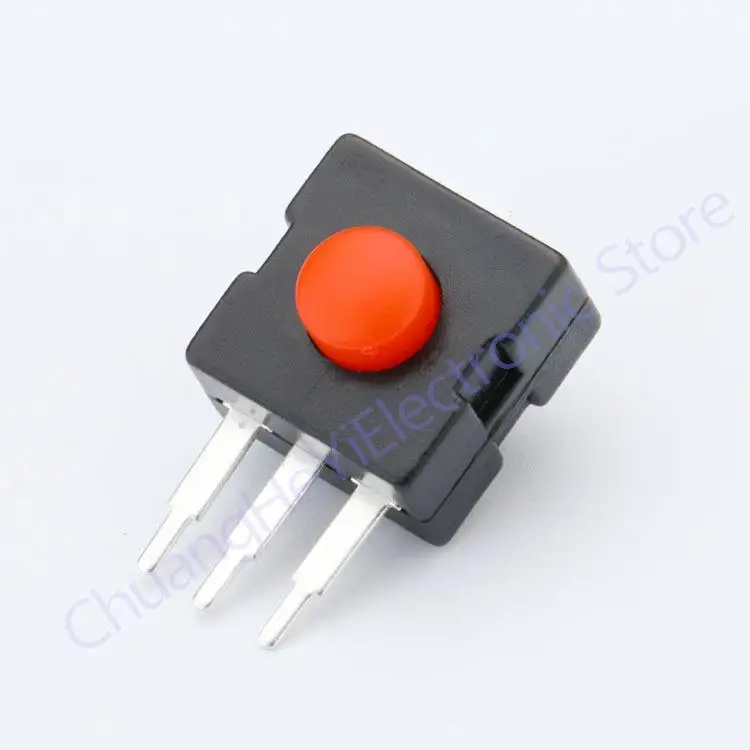 10Pcs 1212-223DB 12*12mm side Straight Foot 3pins Red Button LED Flashlight Switch 0.5A 50VDC ON-OFF-ON-OFF 12x12 223DB