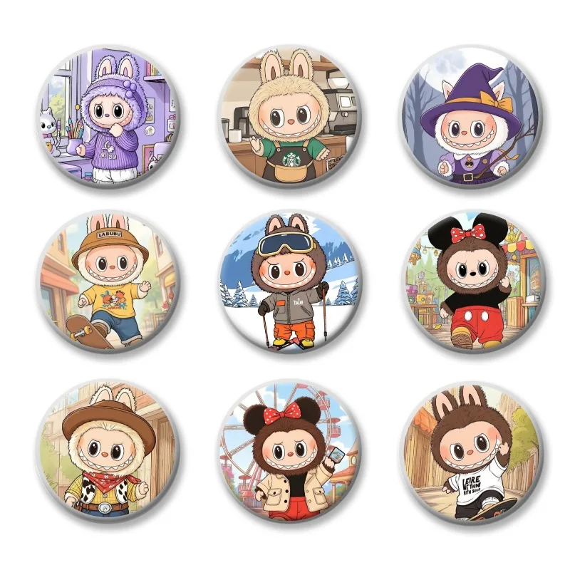 

Anime Peripherals 58mm Cartoon Badge Mirror KeyChain Refrigerator Magnet Goods Laser Pendant Collection Decoration Kids Gifts