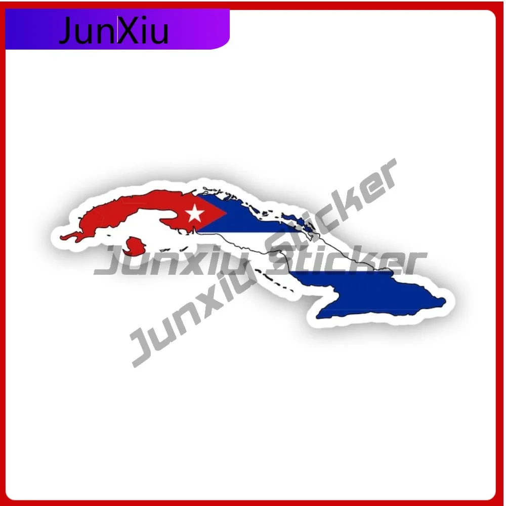 

Cuban Shaped Cuba Flag Sticker Creative Decals State Flag Patriotic Car Sticker Vinyl Decal Waterproof Durable Fade Resistant