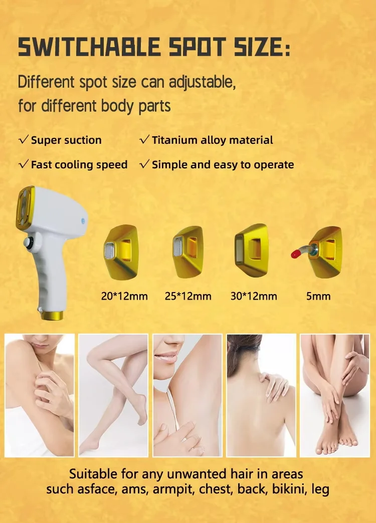 4 Probes Hair Removal Machine 808nm 755nm 1064nm Diode Laser Permanent Painless 3 wavelength Epilator Rapid Cooling whole body