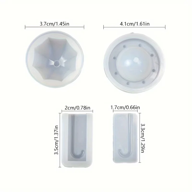 Diy كريستال الغراء لطيف مظلة قلادة قالب من السيليكون مظلة الملابس الواقية قالب من السيليكون ، الراتنج الجص صنع القالب #6