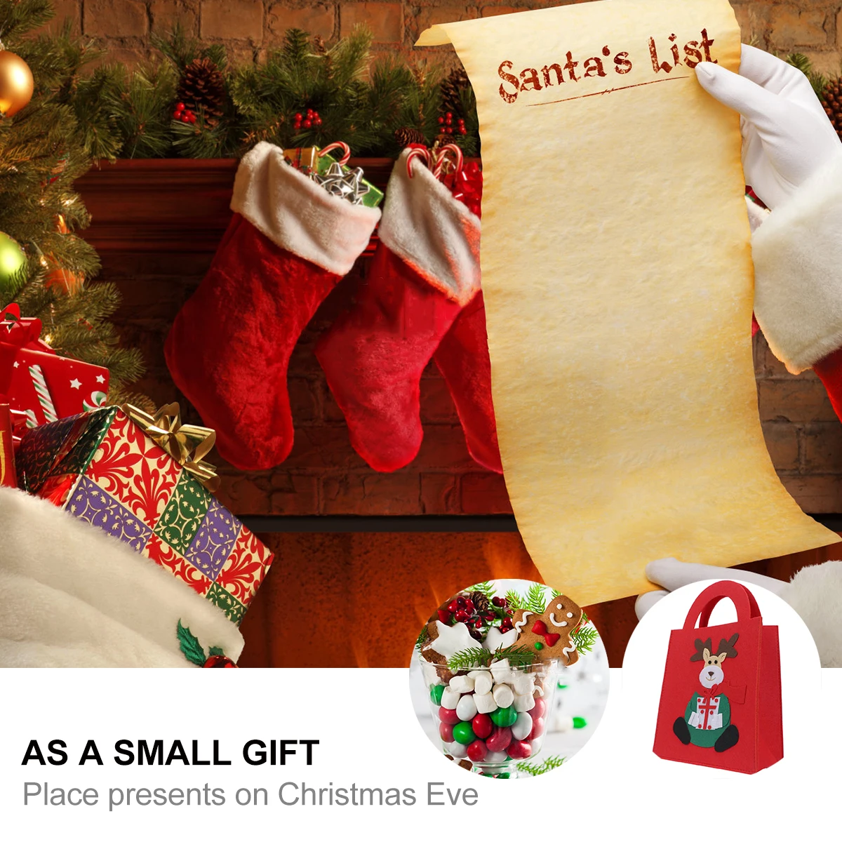 

Gift Bag Degradable Xmas Wrapping Christmas Portable Felt Non-woven Fabric Festive Themed Elk Pattern