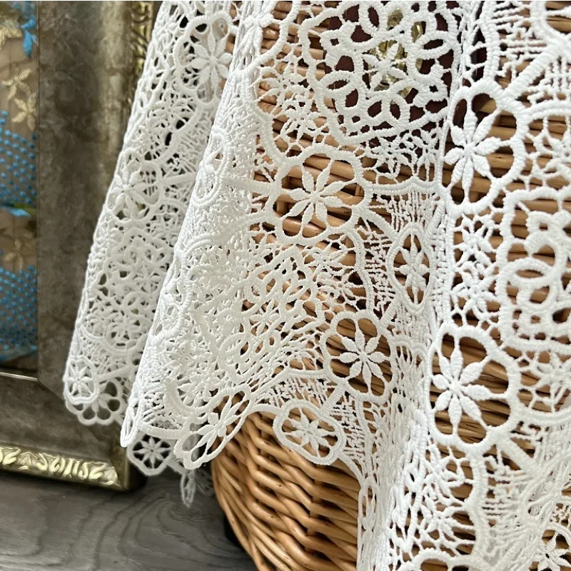 Milk Silk Water Soluble Embroidered Lace Fabric Clothing Designer Fabric for Sewing Apparel Costume By The Yard