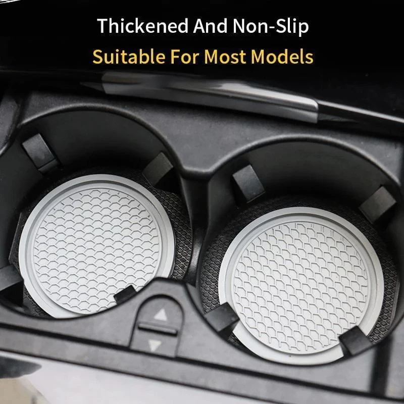 1/2pcs Car Coasters PVC Travel Auto Cup Holder Insert Coaster Anti Slip Vehicle Interior Accessories Cup Mats