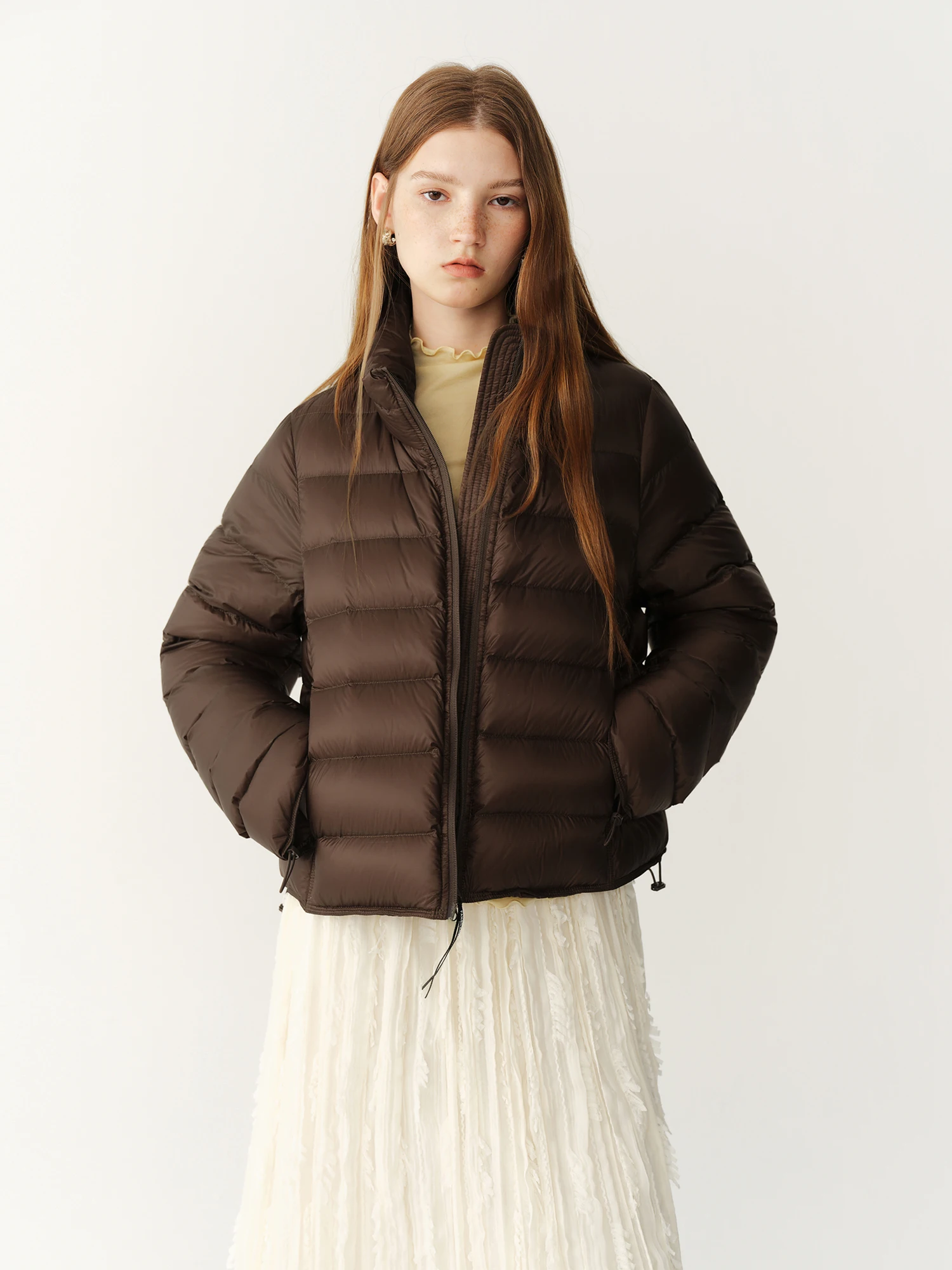 FSLE 2026 Winter New Light‑Warm Stand Collar Quilted Down Vest White Duck Down Sleeveless SlimFit Lightweight Layering Outerwear