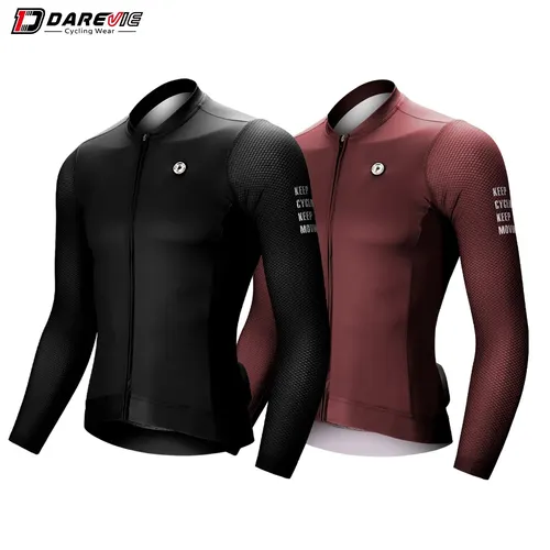 DAREVIE-Camiseta de ciclismo para hombre, ropa de ciclismo transpirable de manga larga, Anti-UV, para verano, 2024