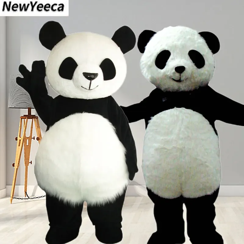 Panda traje mascote para adulto, traje de rua, urso bonito, personagem de anime, engraçado, hilariante, novo