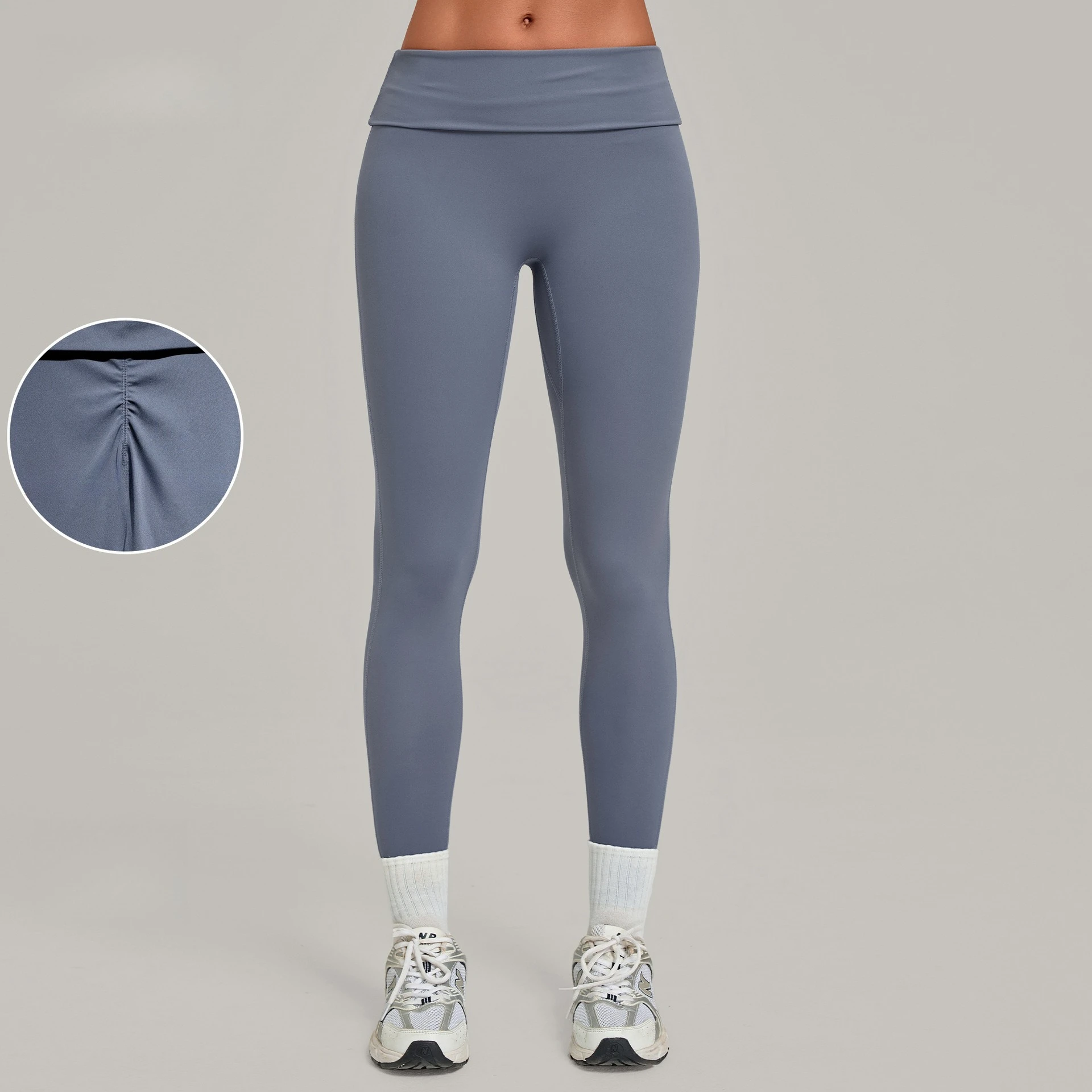 Fashion Folds High Waist Casual Sport Scrunch Leggings Push Up Women Workout Clothing Elastic Gym Fitness Pants Running Tights