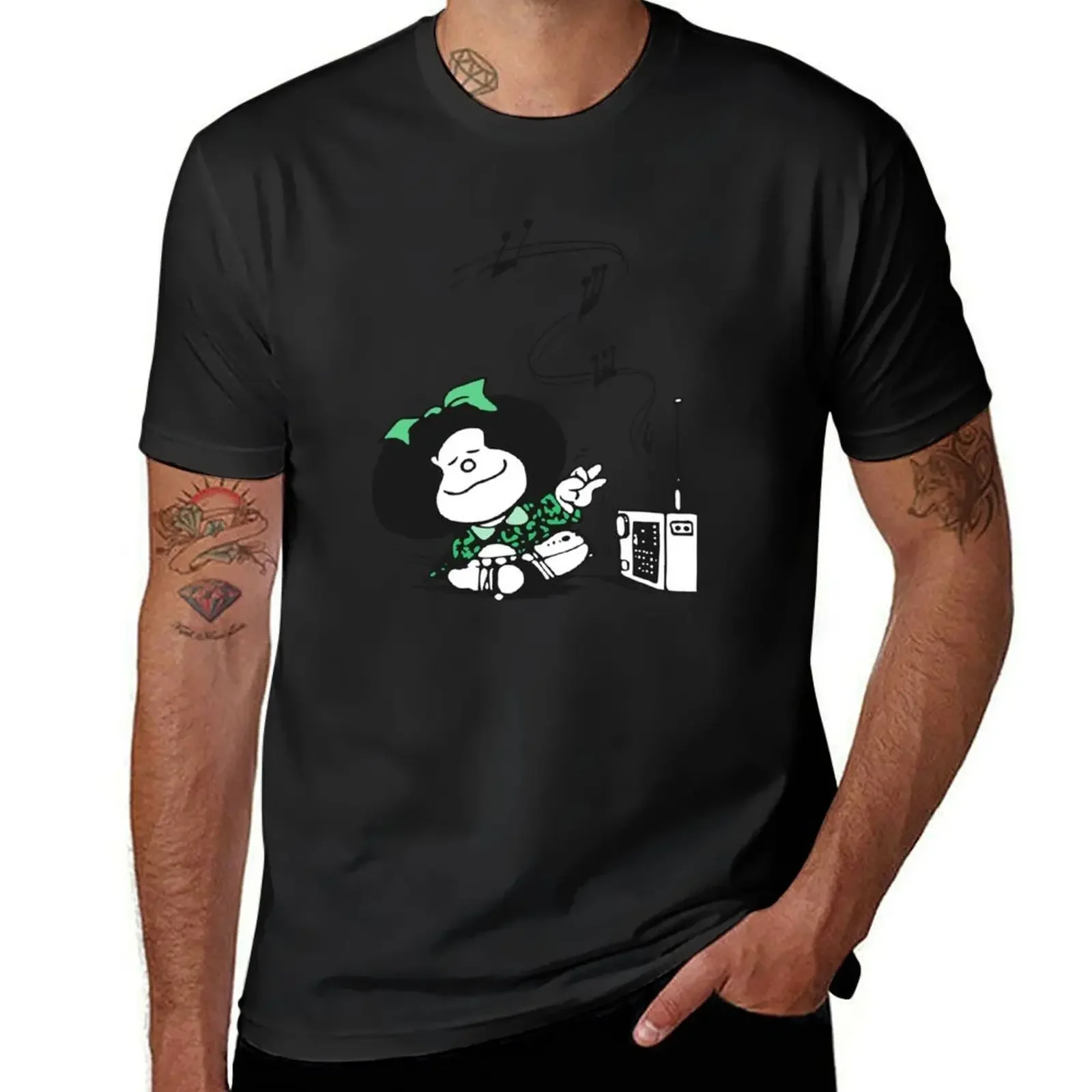 Mafalda Music T-Shirt custom t shirt cheap stuff plus sizes mens graphic t-shirts hip hop