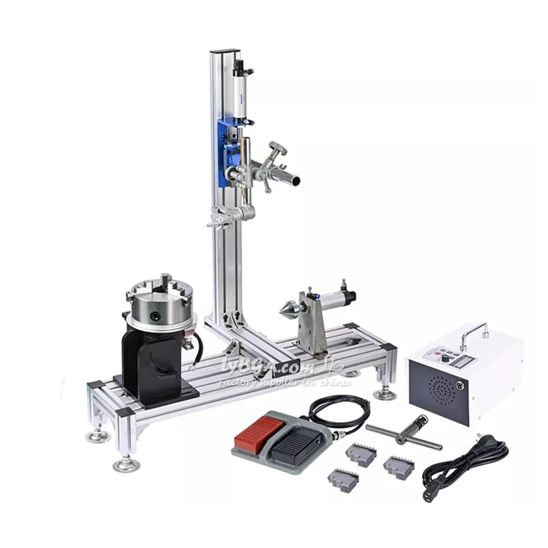 LY Welding Auxiliary Fixture Auto Speed Rotary Table Positioner Mold D125/D160mm Chuck Nema34 Stepper Motor Center Height 137mm