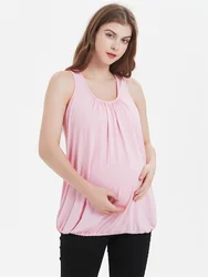 Camiseta de maternidad sin mangas para mujer, camiseta informal de entrenamiento atlético para el embarazo