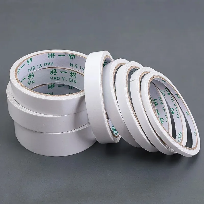 8M Double Sided Tape White Super Strong Double Faced Powerful Hand Tearing Ultra-thin High-adhesive Tape 5/8/10/12/15/18/20/30mm