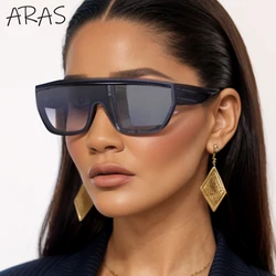 Oversized One-Piece Shield Punk Sunglasses Women 2026 Luxury Brand Classic Metal Shades Windproof Outdoor Eyewear For Men UV400