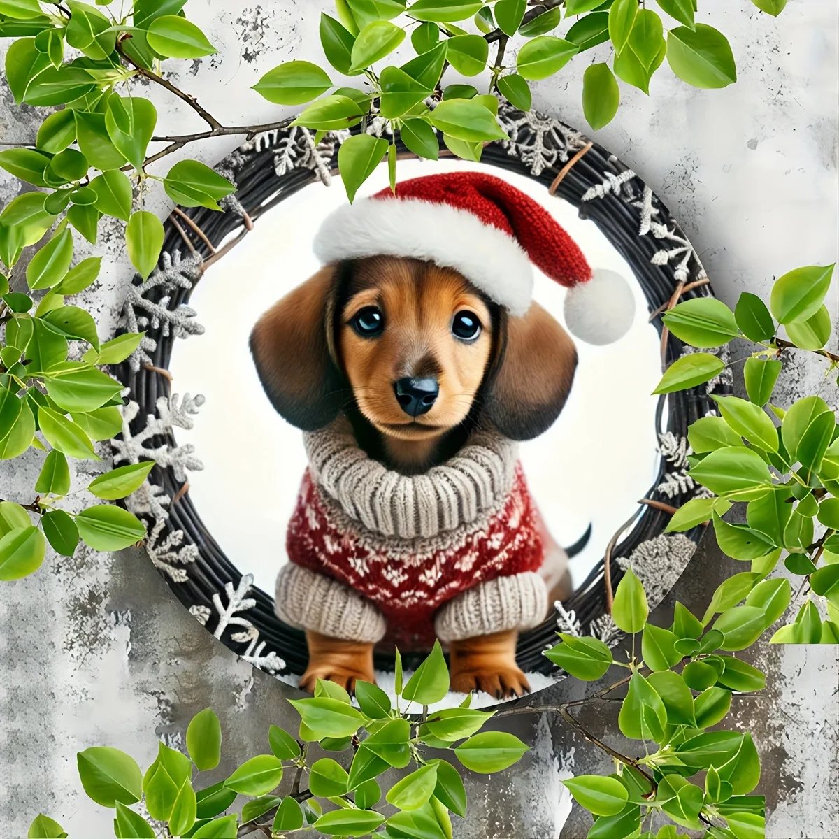 لافتة ألماني معدنية احتفالية مقاس 8 × 8 بوصة مع تصميم إكليل - ديكور منزلي، لوازم فنية، مادة حديدية