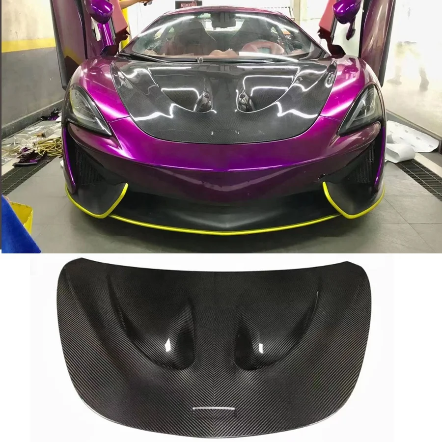 Carbon Fiber Front Engine Hood For Mclaren 540C 570S 570GT 600LT Engine Bonnet Cover Hood Scoop