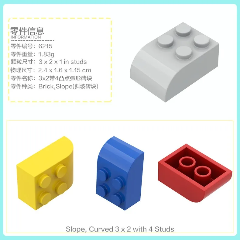 50g Technical MOC Parts Slope Brick Arc Panel 1750 3039 3040 3660 3665 3747b 4286 Building Block Car Model Kits Toys Accessories