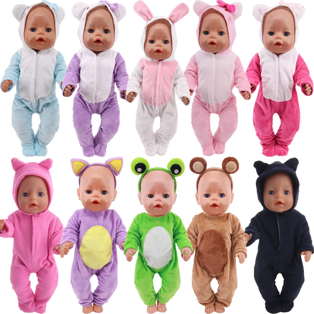 Plush Animal Style Doll Clothes For 43 Cm Baby Doll & 18inch Girl's American Clothes Accessories,Our Generation Born Baby Gifts