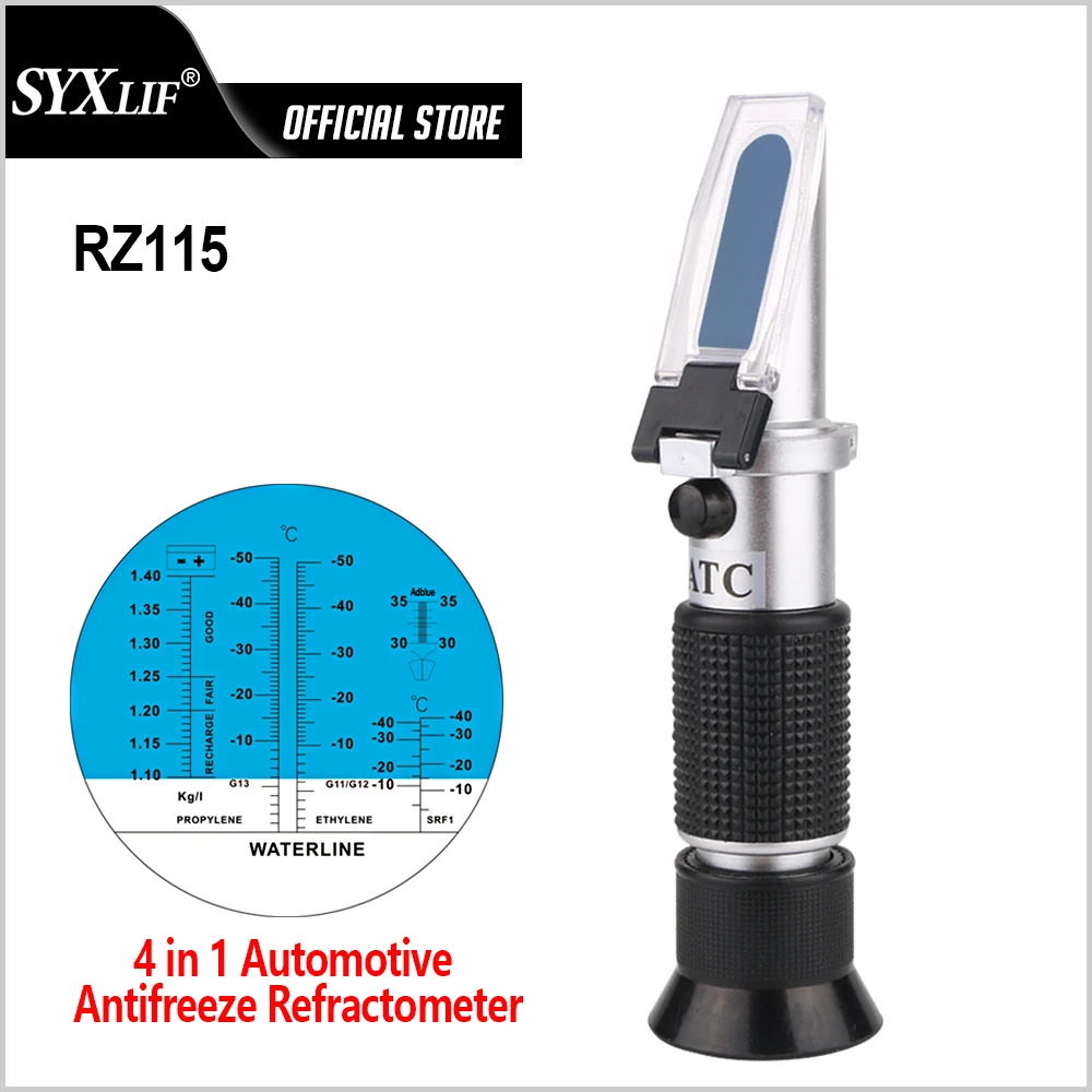 SYXLIF 4 in 1 Car Antifreez Refractometer Freezing Point Meter Refractometer Vehicle Urea Tester Glycol Battery Antifreeze Meter