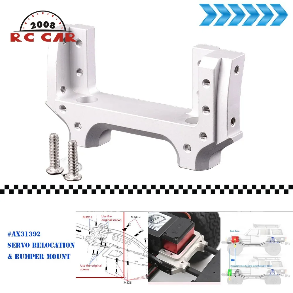 

1 шт. алюминий # AX31392 Переднее крепление сервопривода и бампера для RC CAR 1/10 Axial Racing SCX10 II 90046 90047