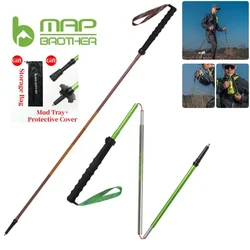 MAP BROTHER M3031 N-Pole Folding Quick Lock Trekking Poles Hiking Pole Race Running Outdoor Walking Stick 7075 Aluminum Alloy