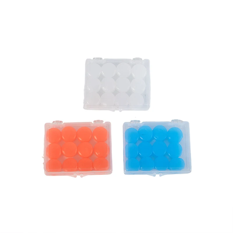 12PCS Reusable Swimming Molded Earplugs Noise Reduction and Sleep Protection Silicone Wax Earplugs