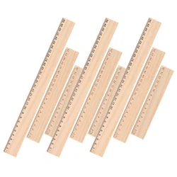 9pcs Household Wood Rulers Multi-function Straight Rulers Painting Straight Rulers Wooden Rulers