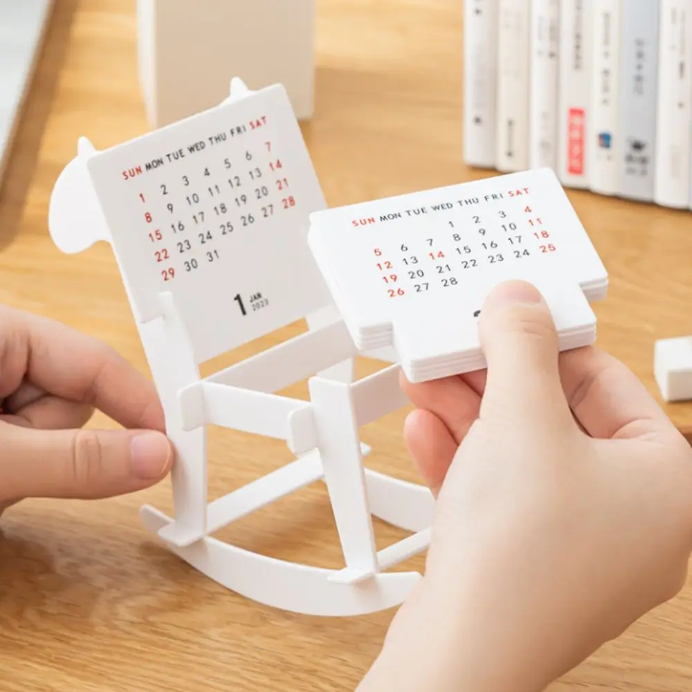 Mini 2025 Calendario da tavolo 3D Fai da te Calendario del cavallo di Troia Giorni fino alla autodisciplina Calendario da costruzione Casa Soggiorno