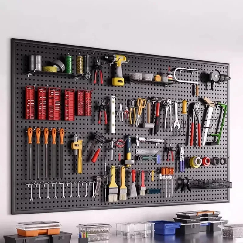 Piastra per fori da parete per utensili in metallo Piastra universale per riporre gli attrezzi da appendere alla parete Organizzatore di strumenti portatile Scaffali per pannelli con fori per imballaggio