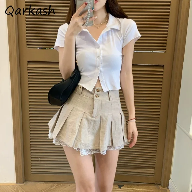 

Skirts Women Korean Style Youthful Breathable Holiday Mini Daily Hotsweet Streetwear Chic Popular Sexy Schoolgirls Tender Simple