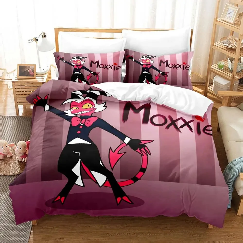 3D Print Hazbin Hotel Fashion Moxxie Boss Bedding Set Boys Girls Twin Queen King Size Duvet Cover Pillowcase Bed boys Adult